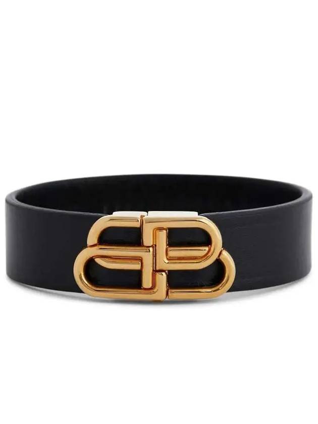Luxury Balenciaga  BB Slim Cuff Bracelet Black