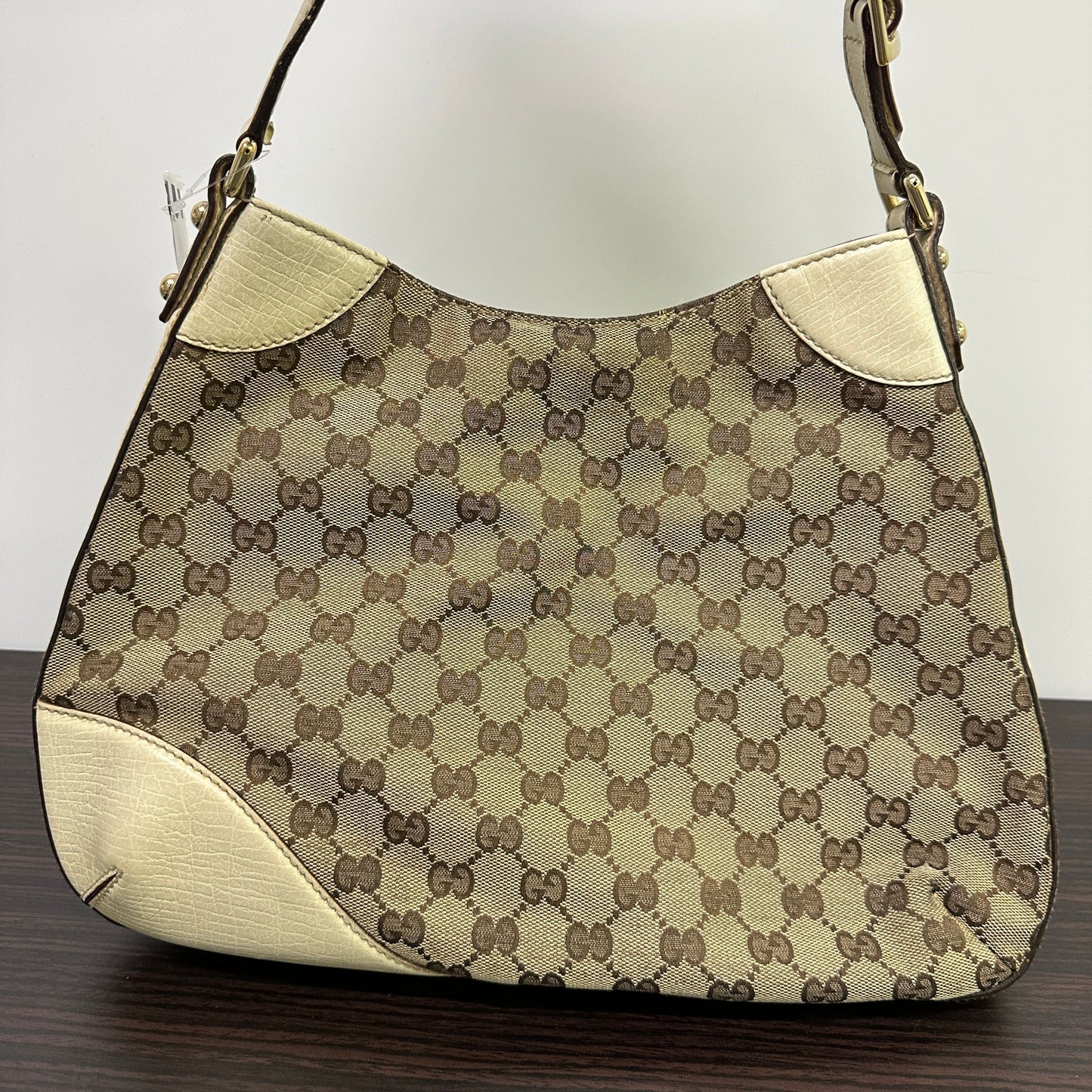 Gucci Handbag - Leather Canvas Handle Bags, Handbags LB