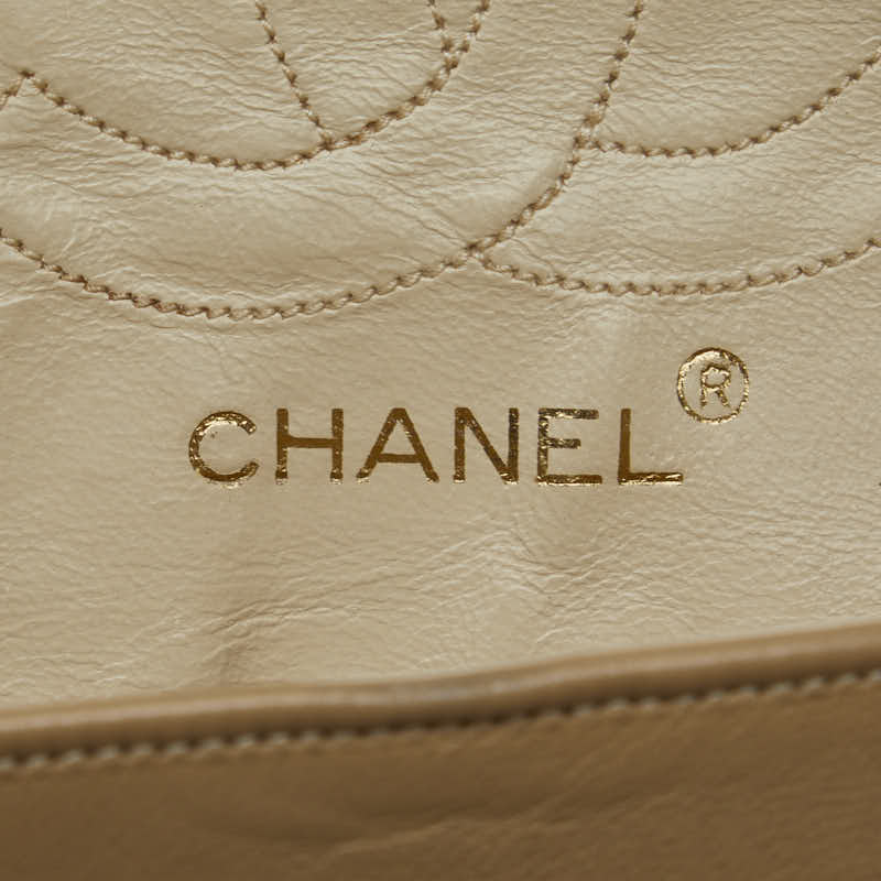 Chanel Mattrase 23 Coco Double Flap Chain Shoulder Bag Beige Leather  CHANEL
