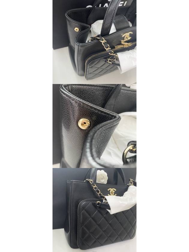 Gold Hardware Small Grained Calfskin Tote Bag Black Chanel