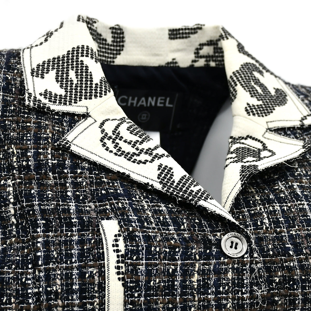 Chanel Single Breasted Jacket Black 06P #36