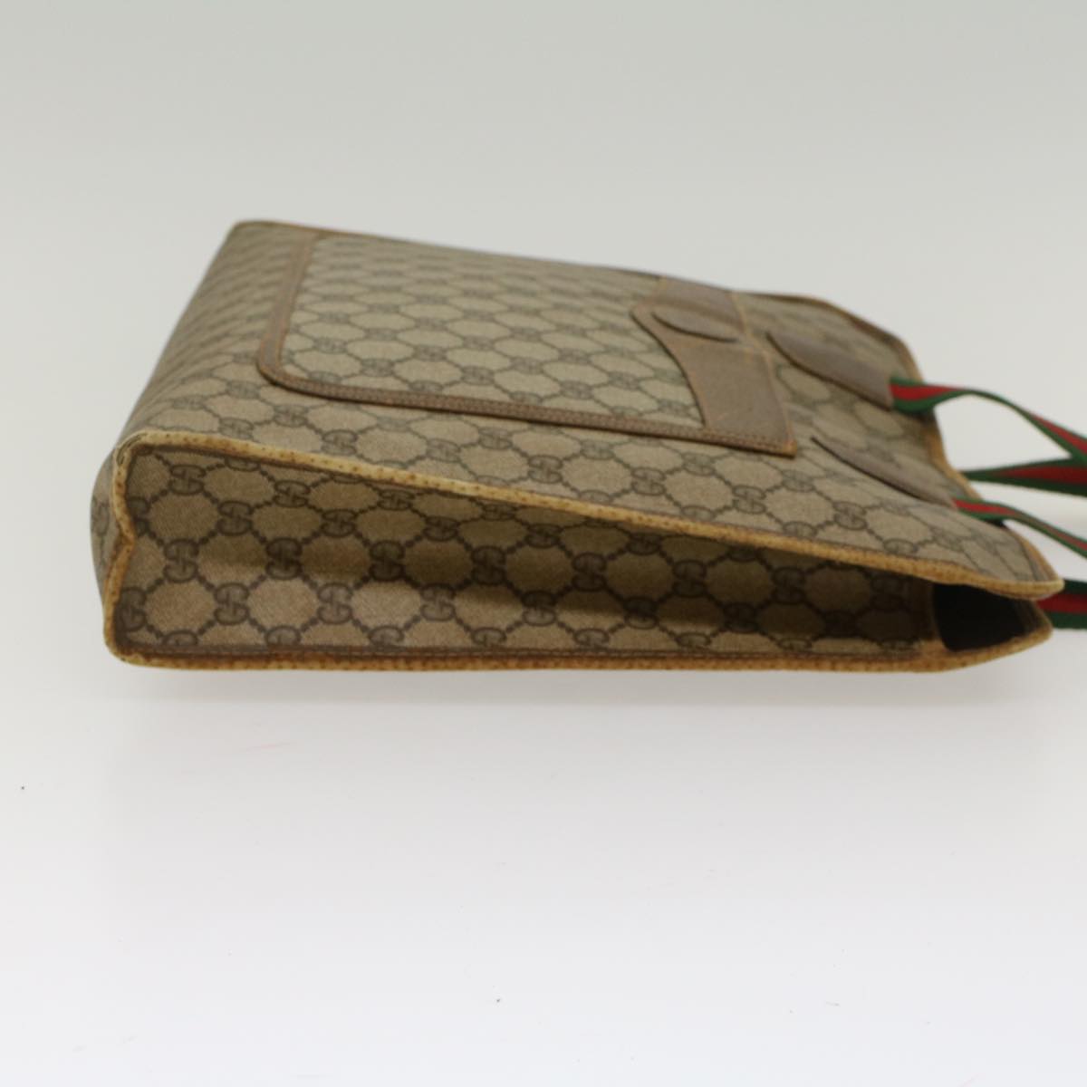 GUCCI GG Canvas Web Sherry Line Tote Bag Beige Red Green 89.02.997  ep1045