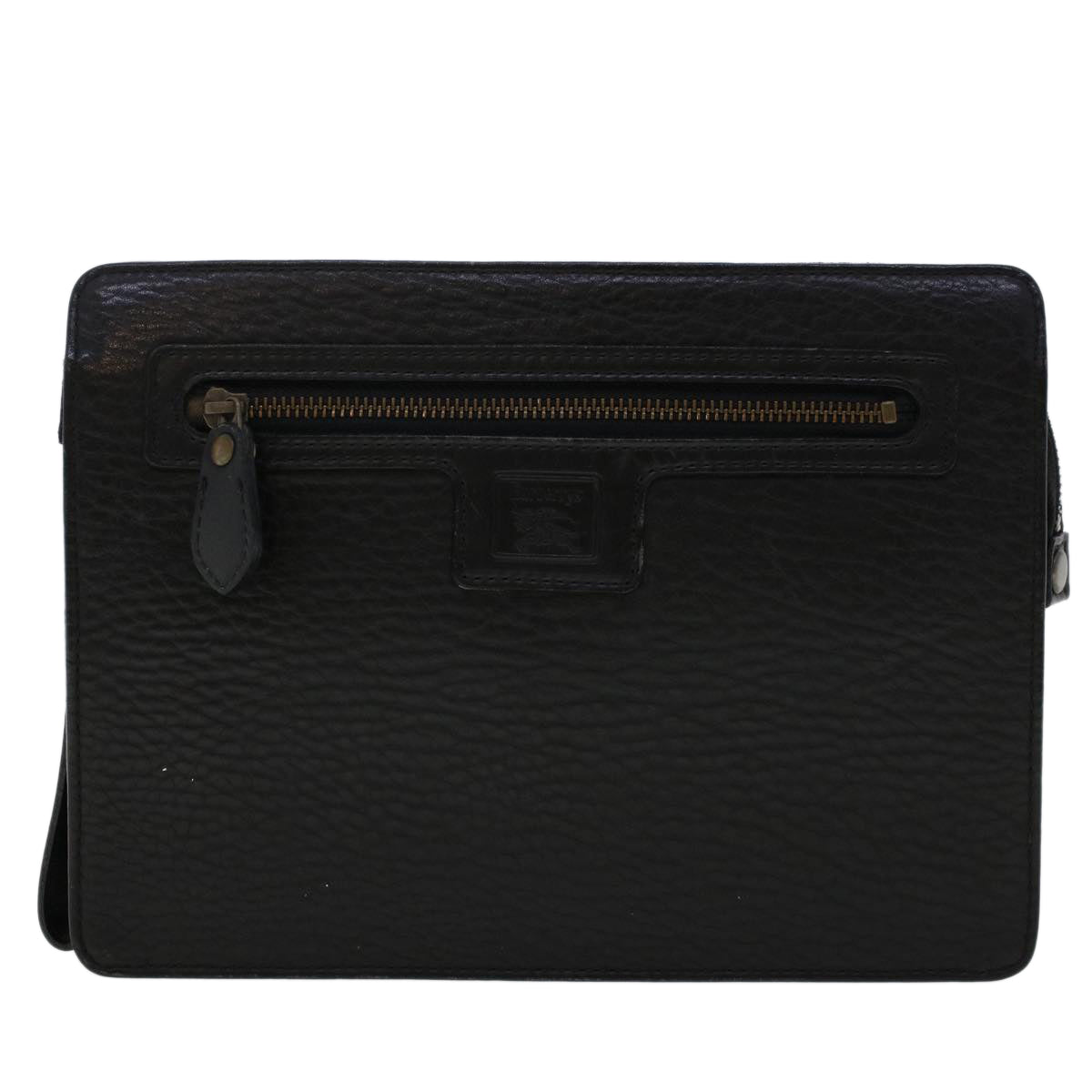 BURBERRYSs Clutch Bag Leather Black Auth ep1119