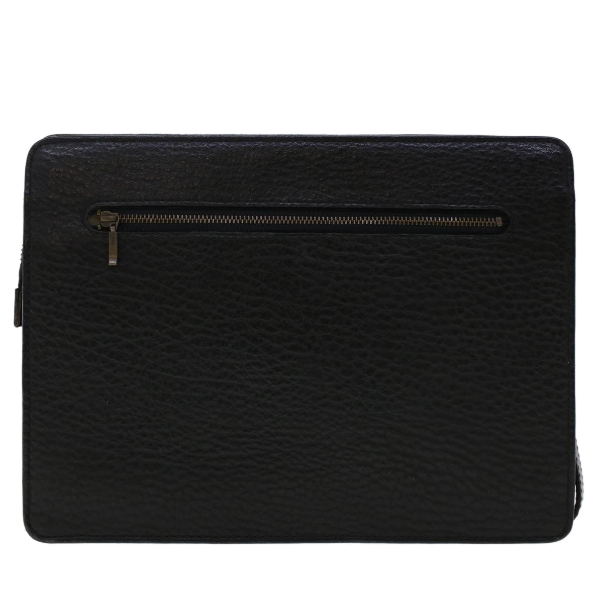 BURBERRYSs Clutch Bag Leather Black Auth ep1119