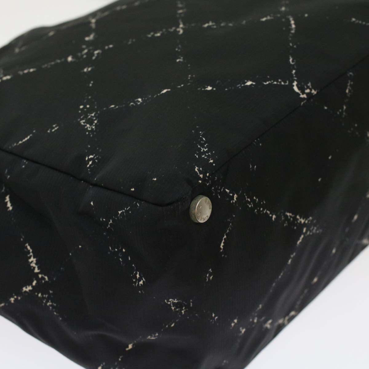 CHANEL Travel line Tote Bag Nylon Black CC Auth ep1132