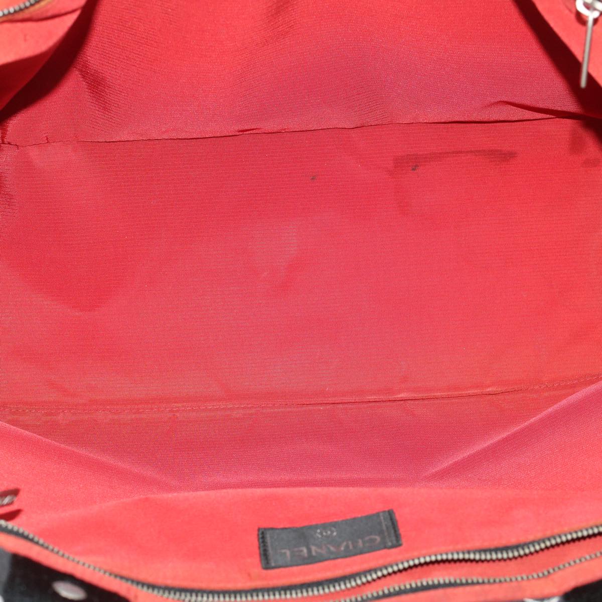 CHANEL Travel line Tote Bag Nylon Black CC Auth ep1132