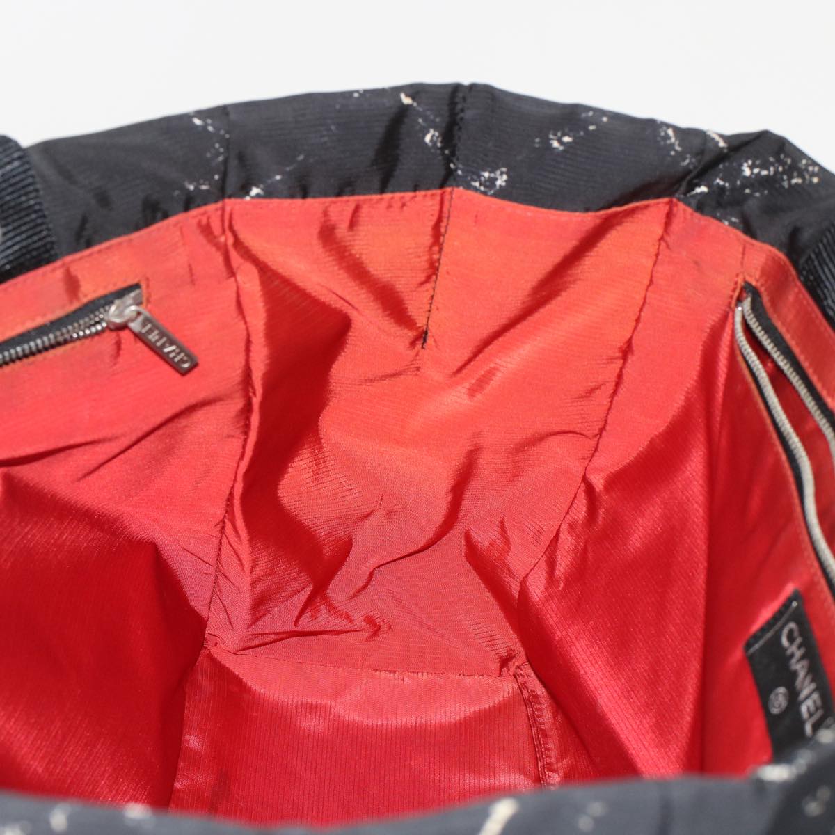 CHANEL Travel line Tote Bag Nylon Black CC Auth ep1132