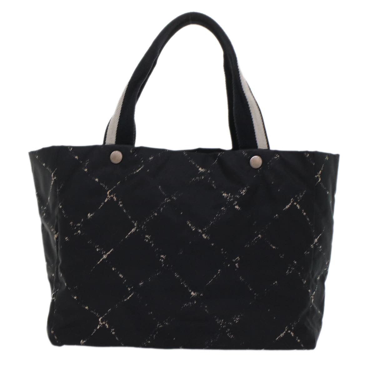CHANEL Travel line Tote Bag Nylon Black CC Auth ep1132