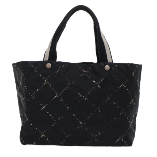 CHANEL Travel line Tote Bag Nylon Black CC Auth ep1132