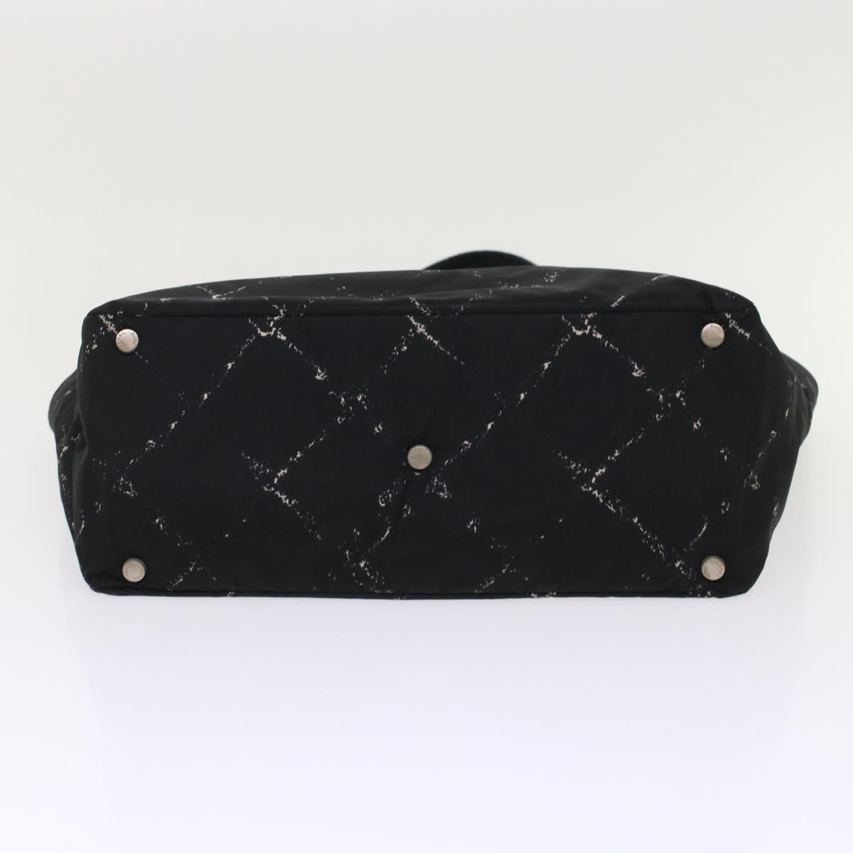 CHANEL Travel line Tote Bag Nylon Black CC Auth ep1132