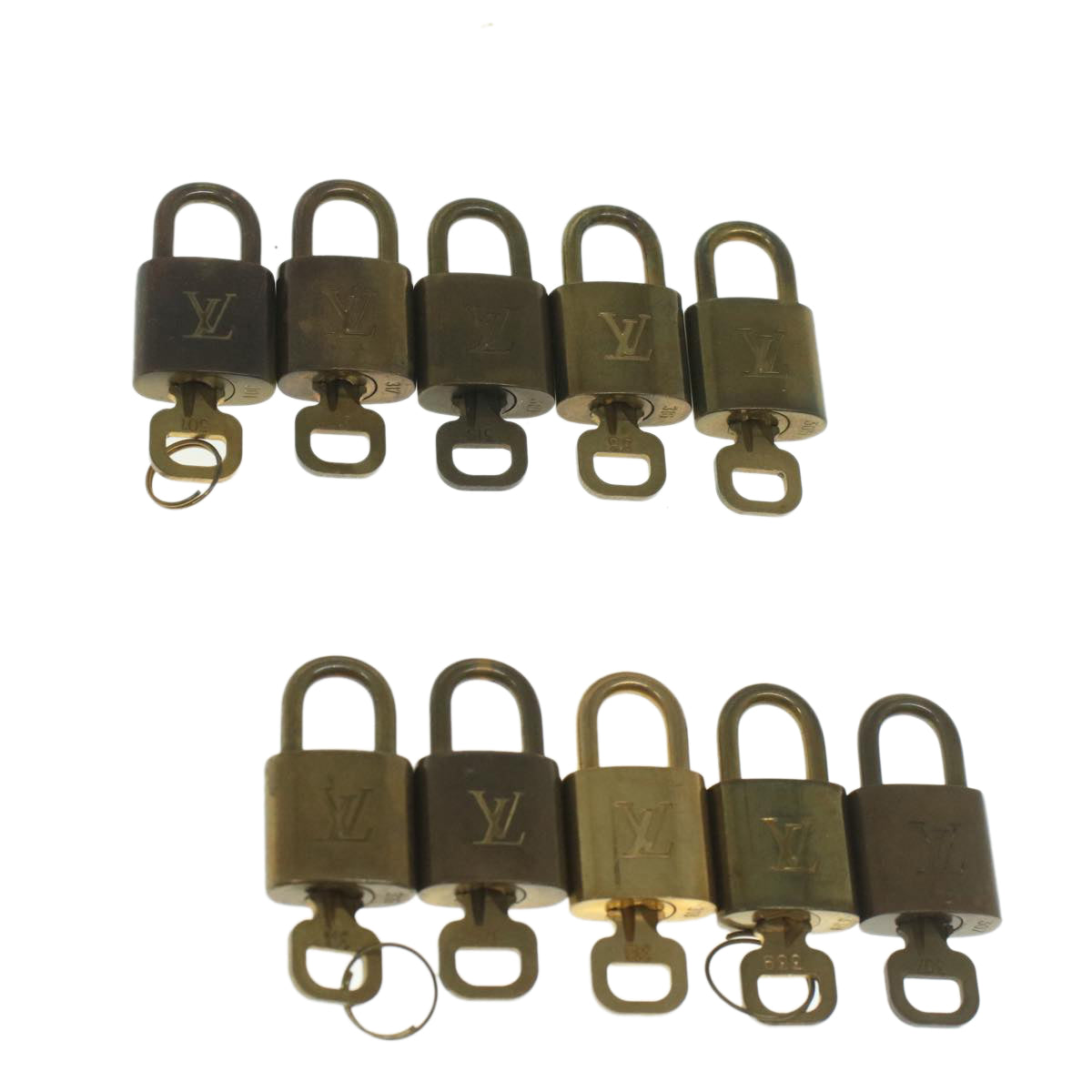 LOUIS VUITTON Padlock 10set Gold Tone LV Auth ep1997