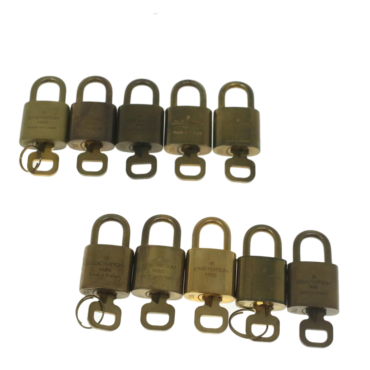 LOUIS VUITTON Padlock 10set Gold Tone LV Auth ep1997