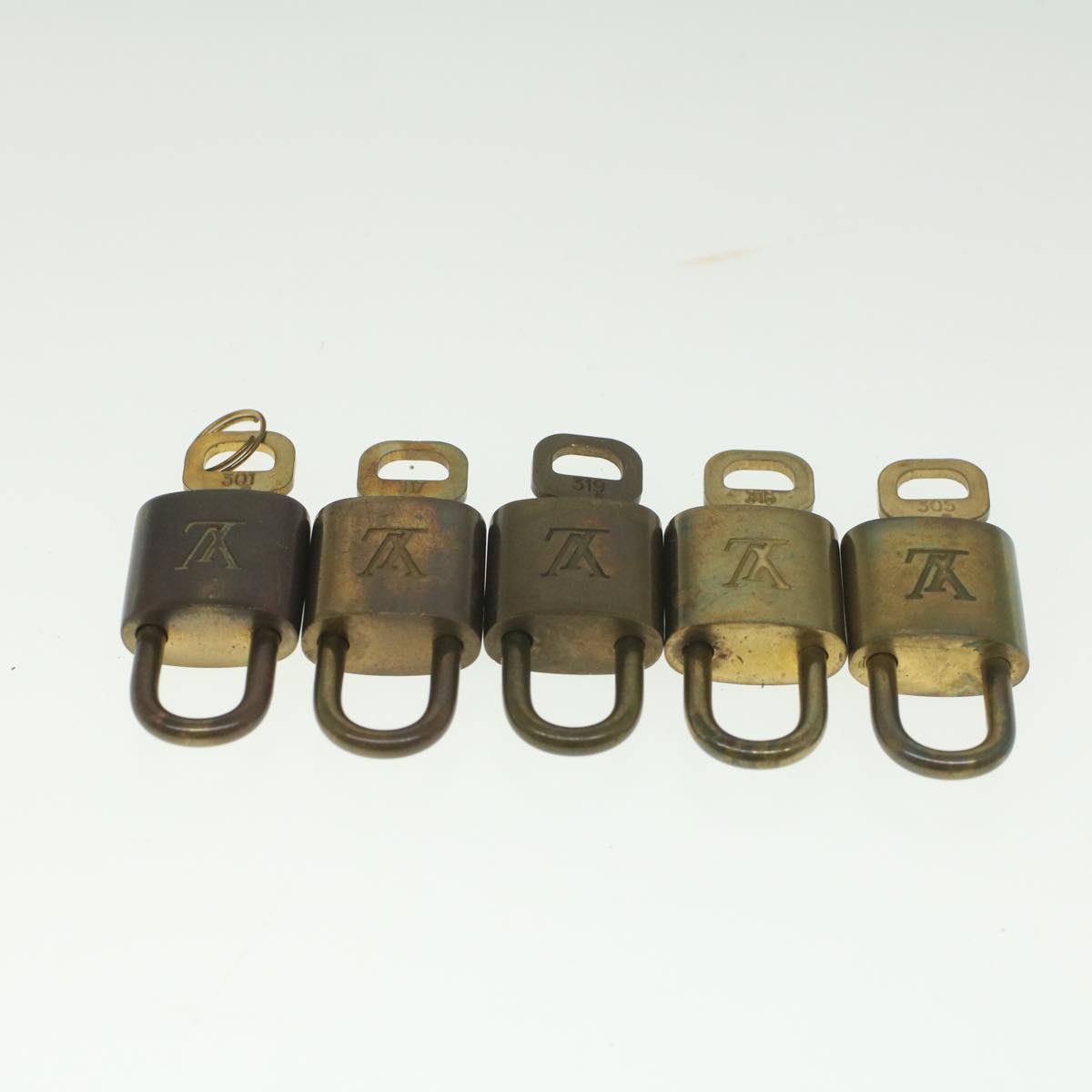 LOUIS VUITTON Padlock 10set Gold Tone LV Auth ep1997