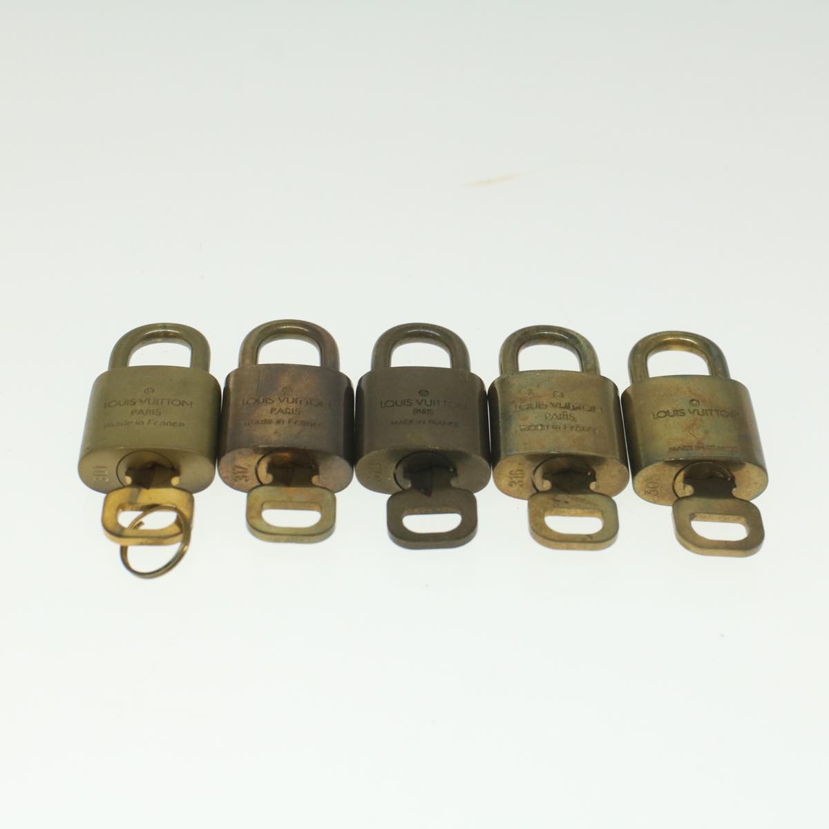 LOUIS VUITTON Padlock 10set Gold Tone LV Auth ep1997