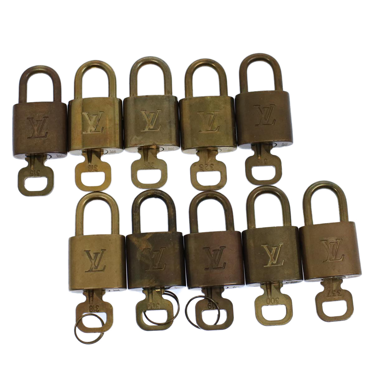 LOUIS VUITTON Padlock 10set Gold Tone LV Auth ep2001