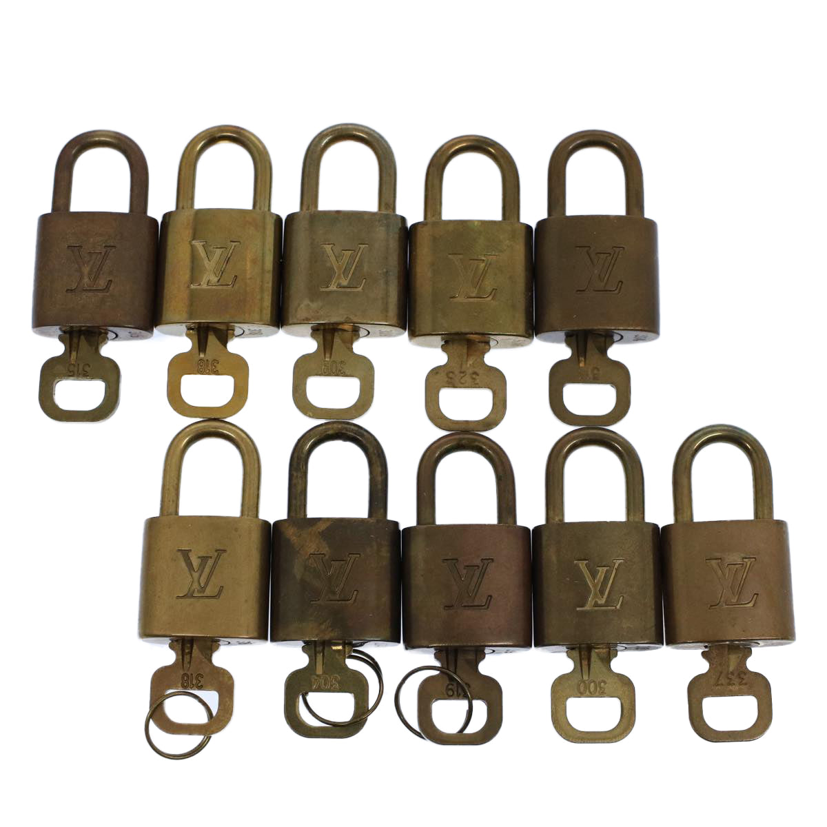 LOUIS VUITTON Padlock 10set Gold Tone LV Auth ep2001