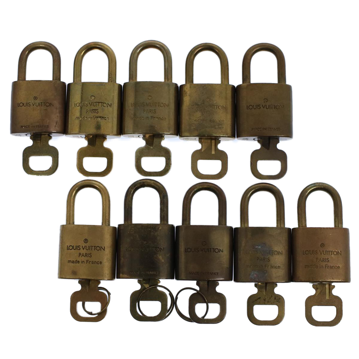 LOUIS VUITTON Padlock 10set Gold Tone LV Auth ep2001