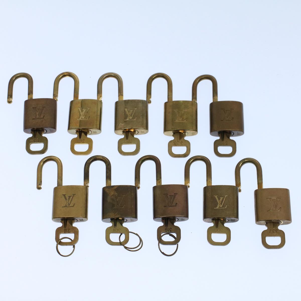 LOUIS VUITTON Padlock 10set Gold Tone LV Auth ep2001