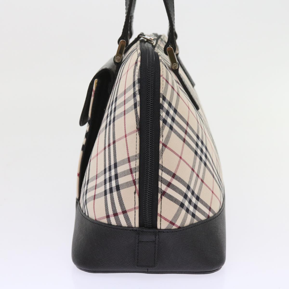 BURBERRY Nova Check Hand Bag Nylon Canvas Beige Auth ep2098