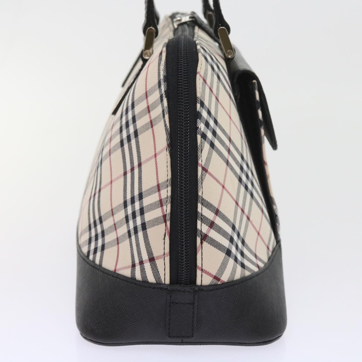 BURBERRY Nova Check Hand Bag Nylon Canvas Beige Auth ep2098