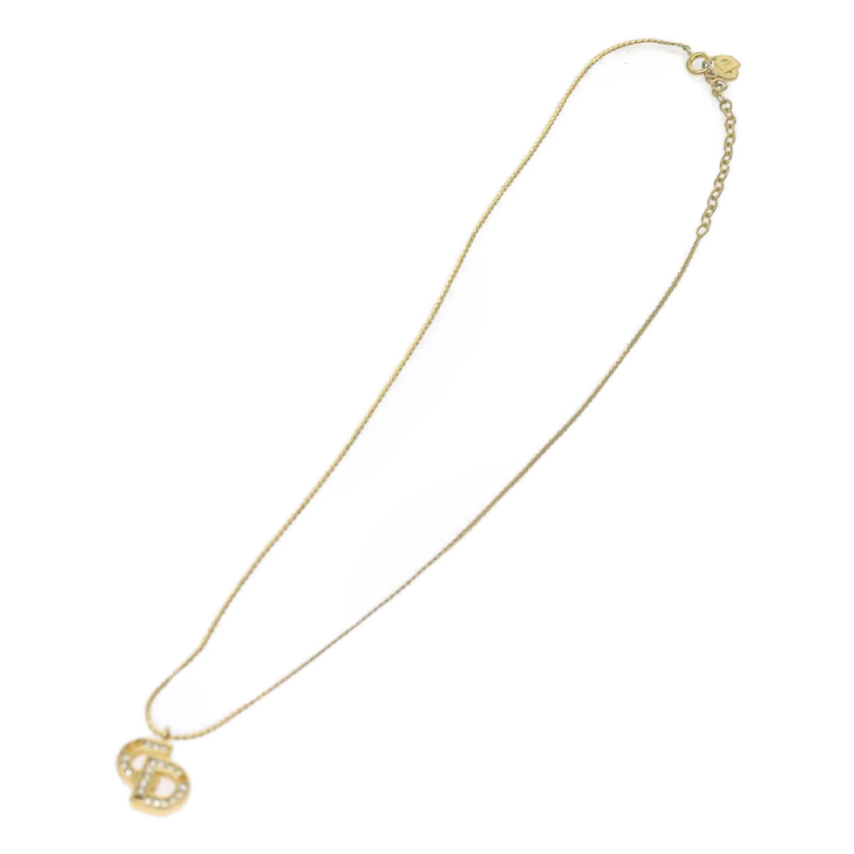 CHRISTIAN DIOR Necklace Gold Tone Auth ep2558