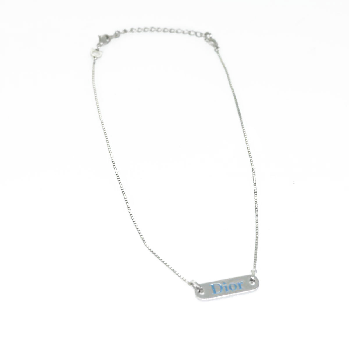 CHRISTIAN DIOR Christian Necklace Silver Auth Ep2562