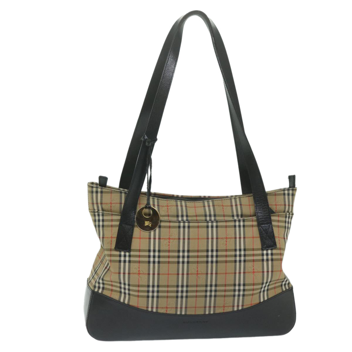 BURBERRY Nova Check Shoulder Bag Canvas Beige Auth ep2883