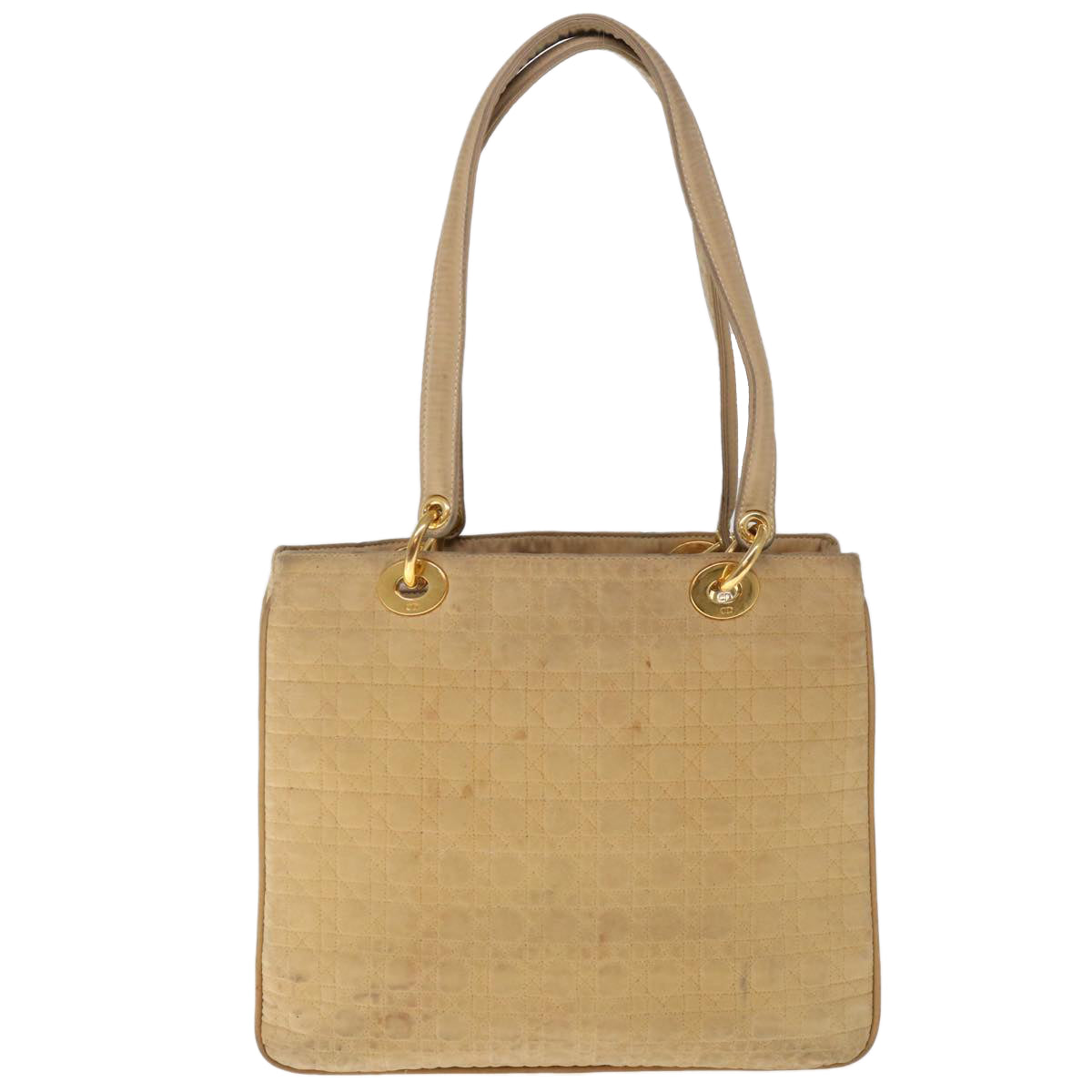 CHRISTIAN DIOR Canage Shoulder Bag Nylon Beige Auth ep3036