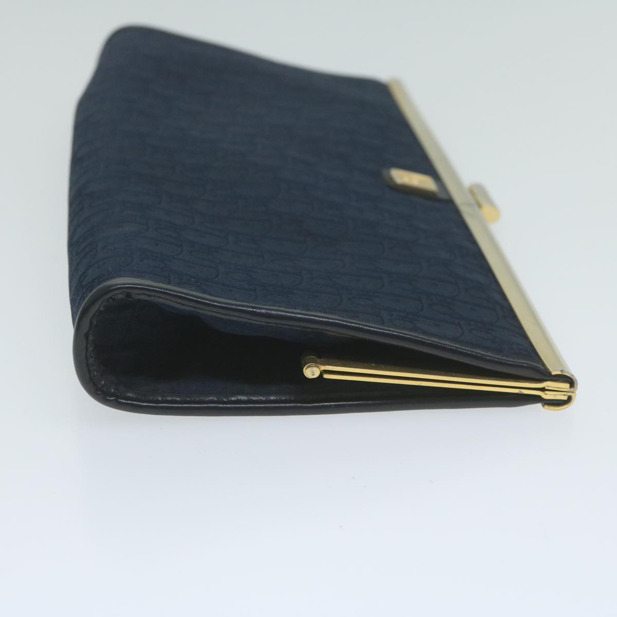 CHRISTIAN DIOR Trotter Canvas Clutch Bag Navy Auth ep3050