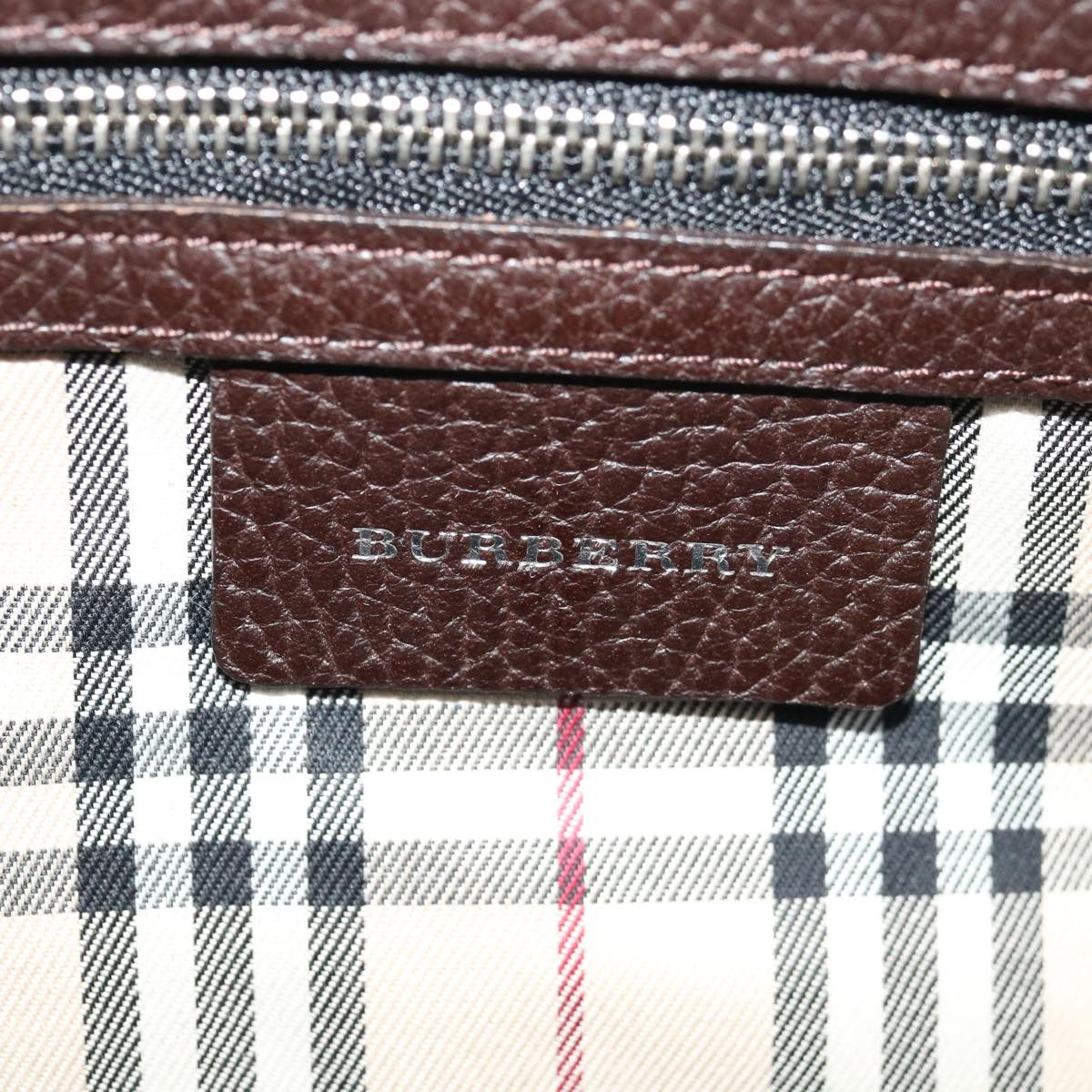 BURBERRY Shoulder Bag Leather Brown Auth ep3221