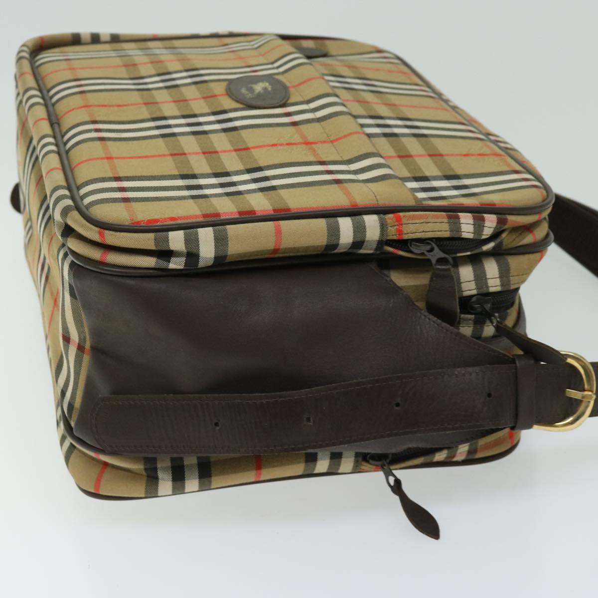 BURBERRYSs Nova Check Shoulder Bag Canvas Beige Auth ep3489