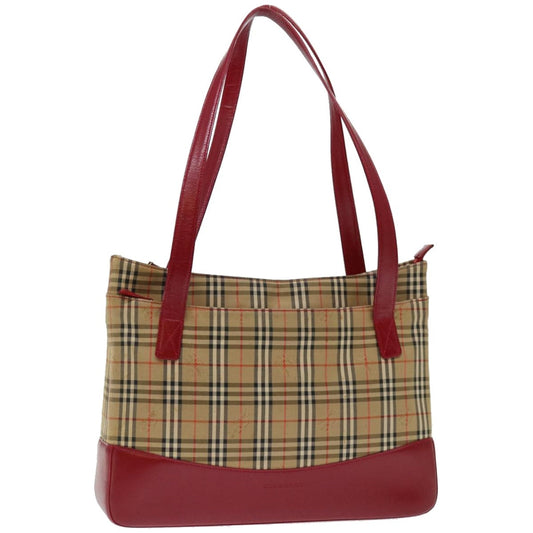 BURBERRY Nova Check Tote Bag Canvas Beige Auth ep3587