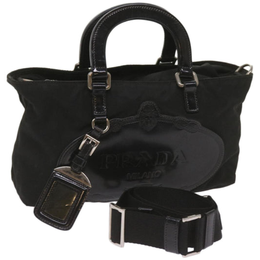 PRADA Hand Bag Nylon 2way Black Auth ep3618