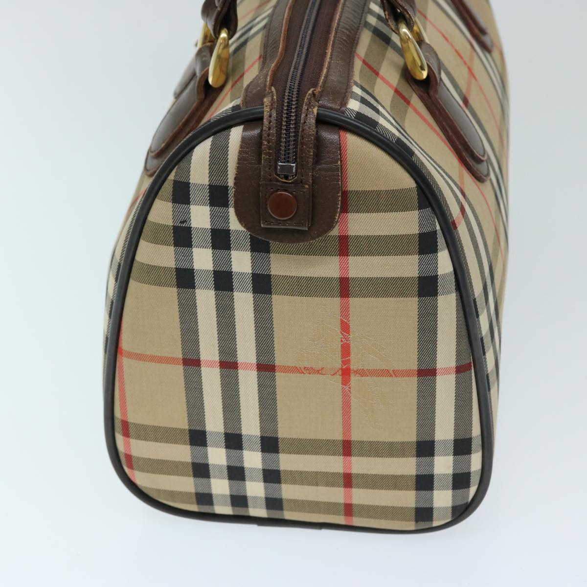 BURBERRYSs Nova Check Hand Bag Canvas Beige Auth ep3738