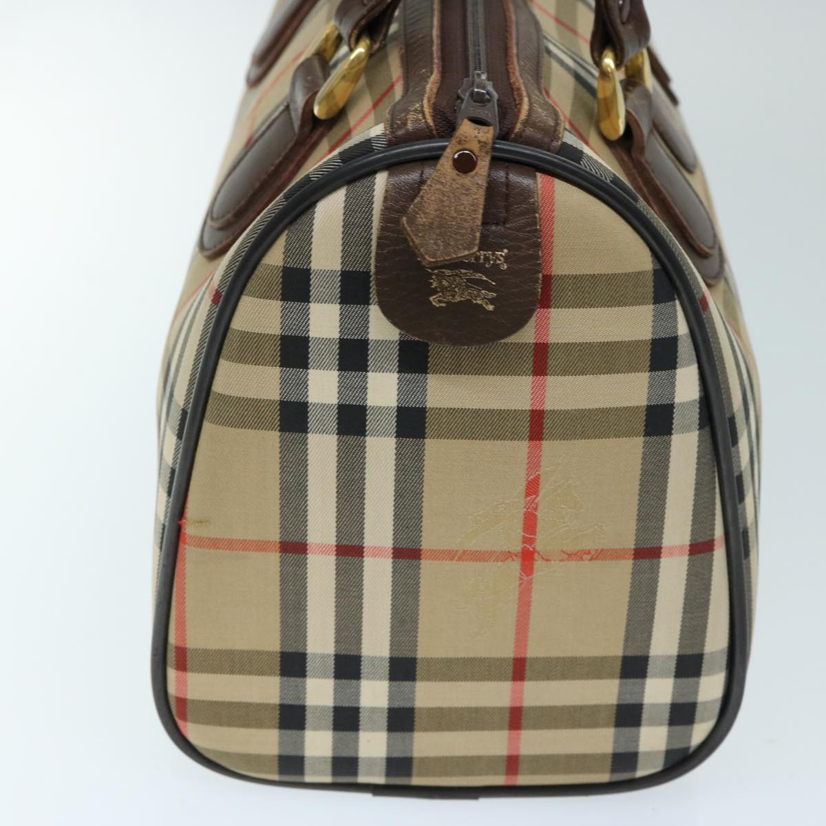 BURBERRYSs Nova Check Hand Bag Canvas Beige Auth ep3738