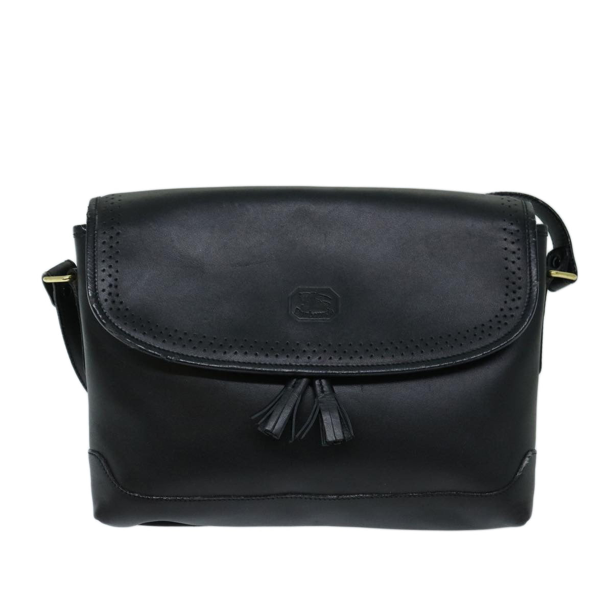 BURBERRYSs Shoulder Bag Leather Black Auth ep3768