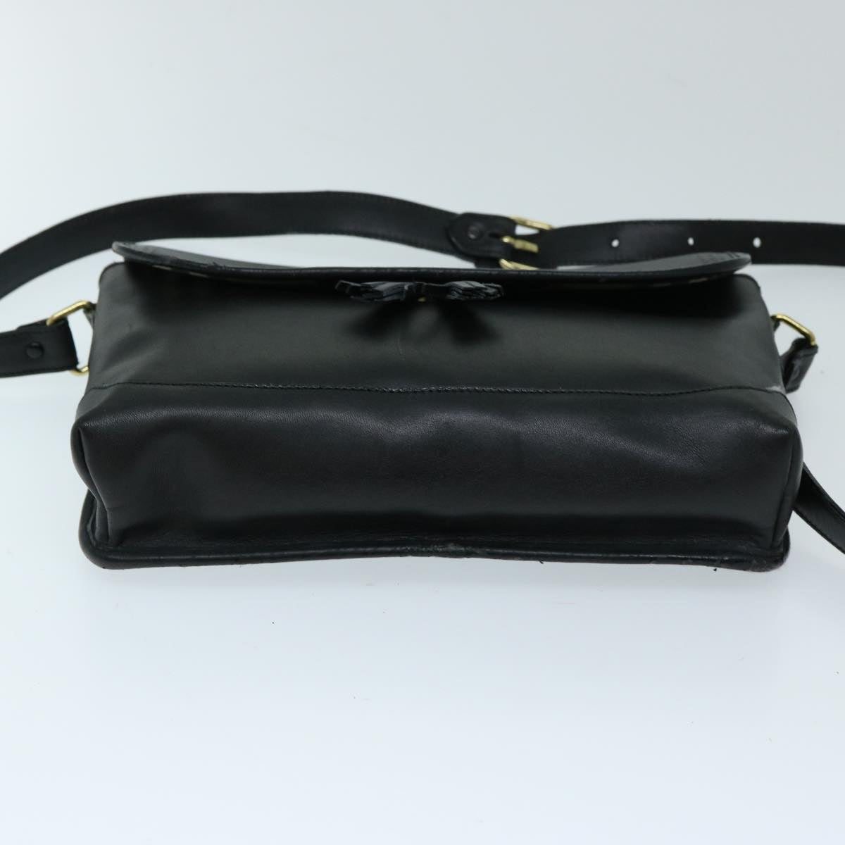 BURBERRYSs Shoulder Bag Leather Black Auth ep3768