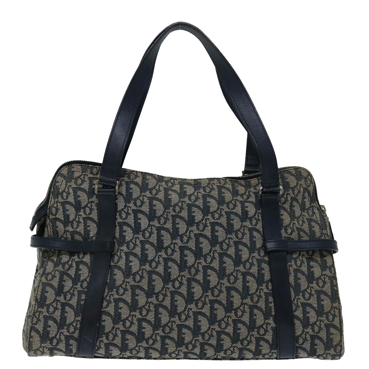 CHRISTIAN DIOR Trotter Canvas Mini Boston Bag Boston Bag Navy Auth ep3851