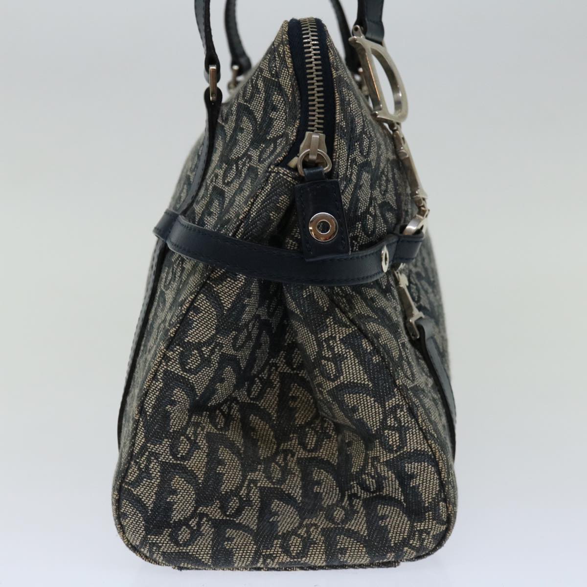 CHRISTIAN DIOR Trotter Canvas Mini Boston Bag Boston Bag Navy Auth ep3851