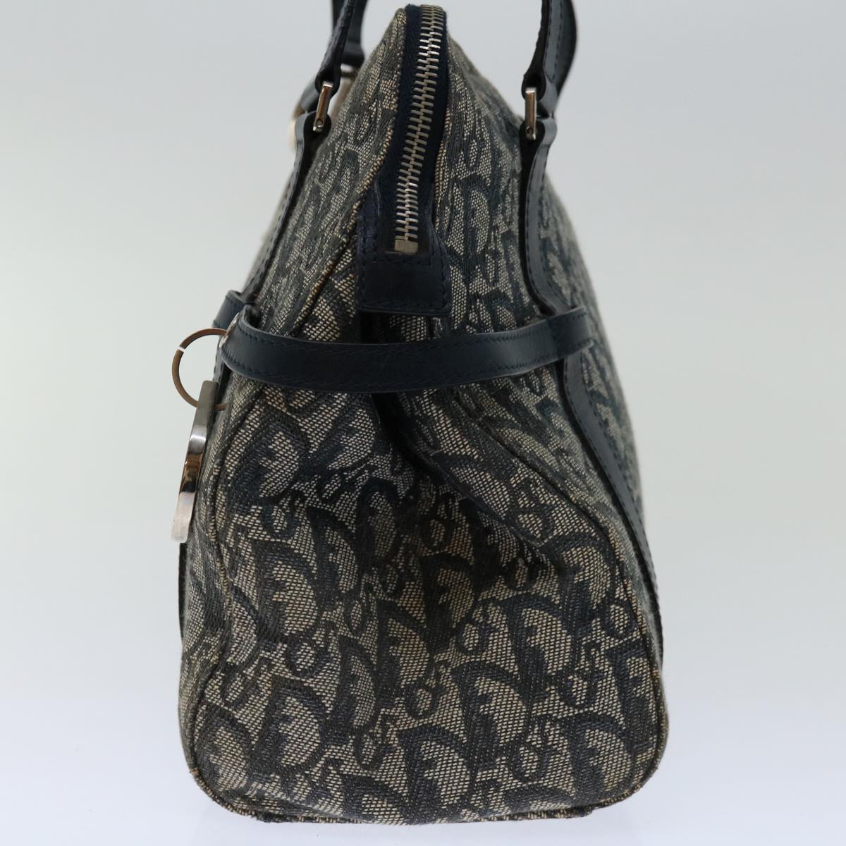 CHRISTIAN DIOR Trotter Canvas Mini Boston Bag Boston Bag Navy Auth ep3851