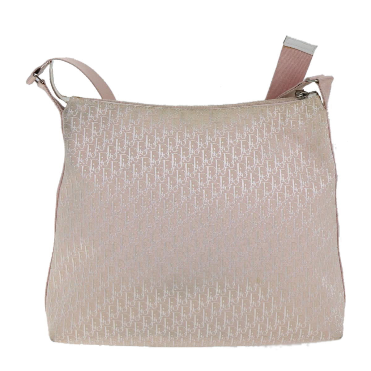CHRISTIAN DIOR Trotter Canvas Shoulder Bag Pink Auth ep4417