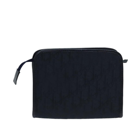 CHRISTIAN DIOR Trotter Canvas Clutch Bag Navy Auth ep4432