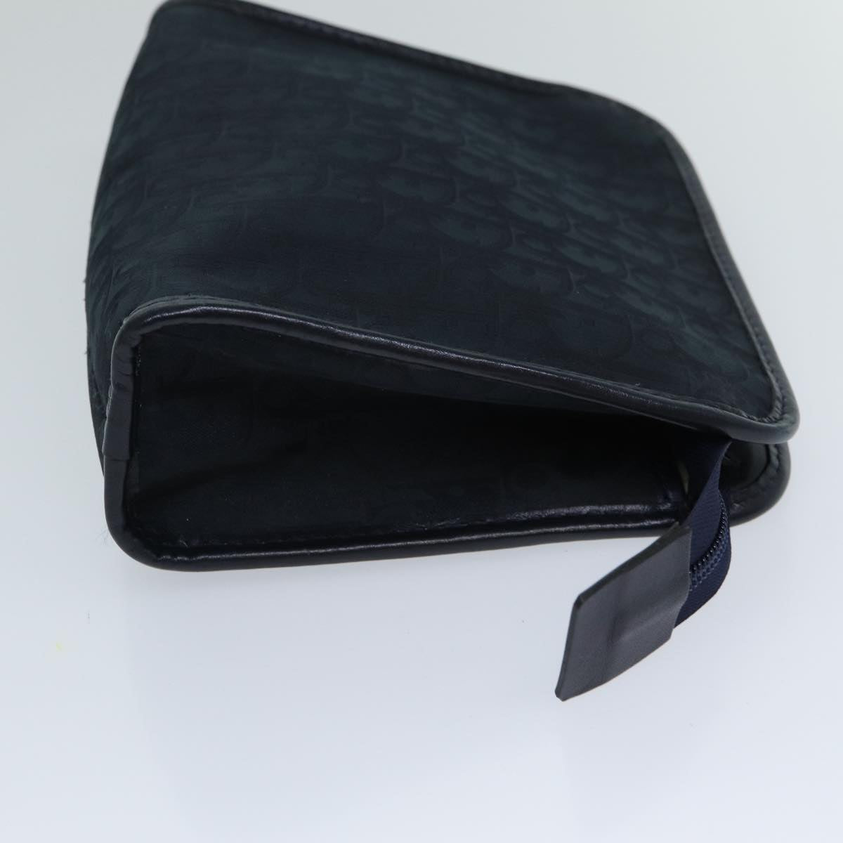 CHRISTIAN DIOR Trotter Canvas Clutch Bag Navy Auth ep4432