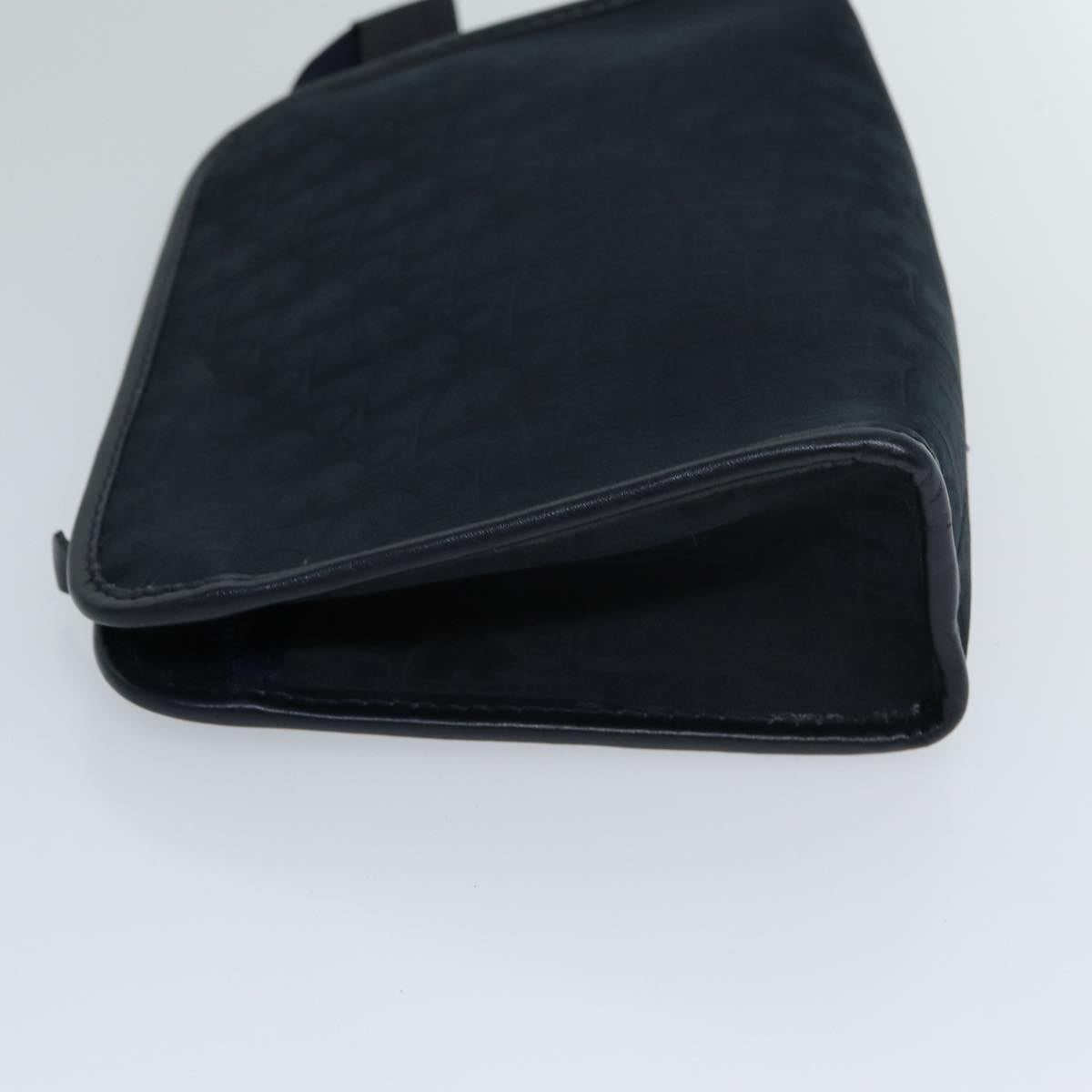 CHRISTIAN DIOR Trotter Canvas Clutch Bag Navy Auth ep4432