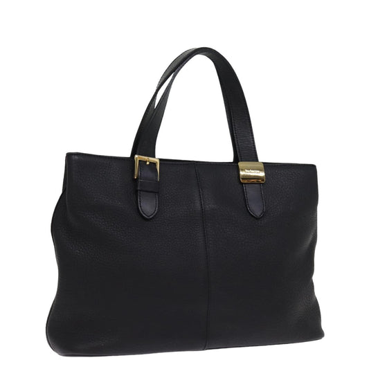 BurberrySs Hand Bag Leather Black Auth ep4536