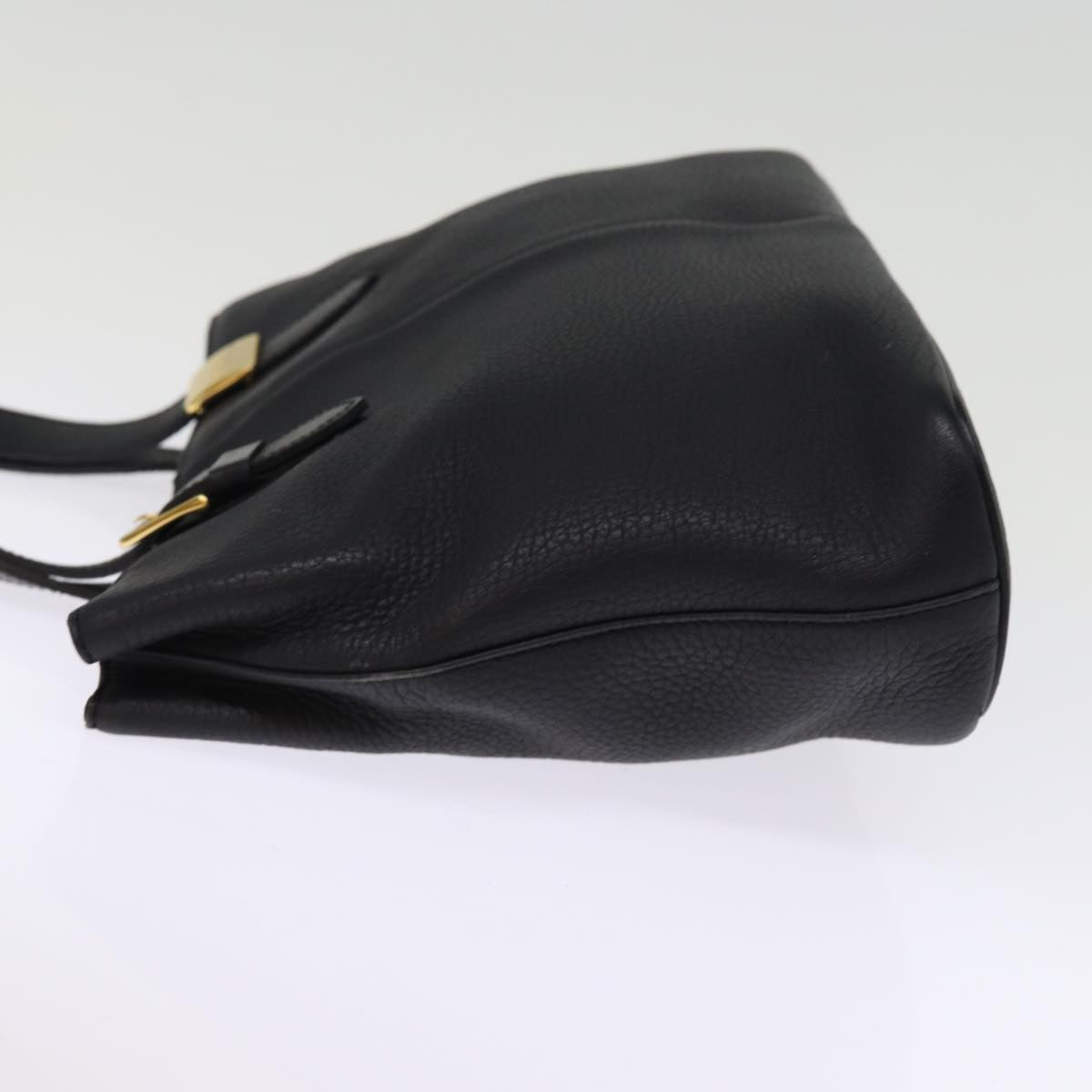 BurberrySs Hand Bag Leather Black Auth ep4536