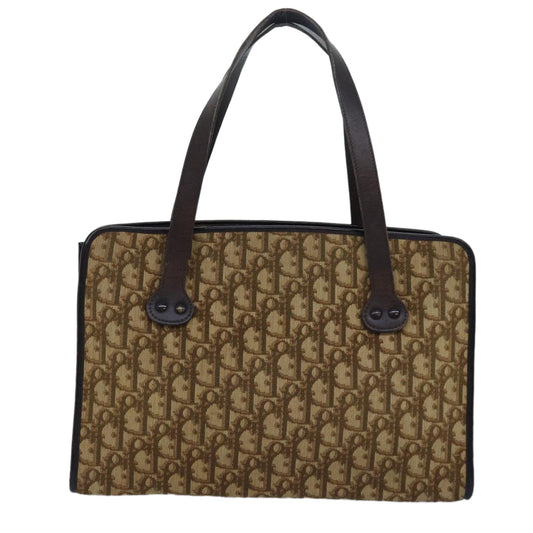 CHRISTIAN DIOR Trotter Canvas Hand Bag Brown Auth ep4751