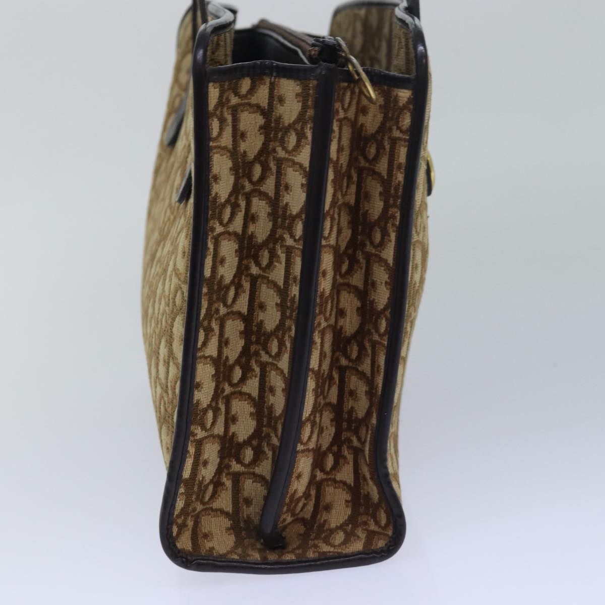 CHRISTIAN DIOR Trotter Canvas Hand Bag Brown Auth ep4751