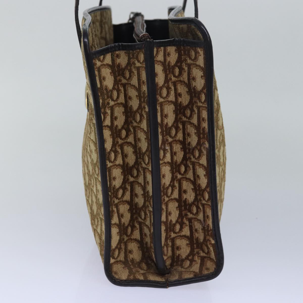CHRISTIAN DIOR Trotter Canvas Hand Bag Brown Auth ep4751