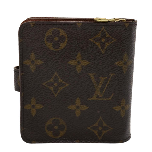 LOUIS VUITTON Monogram Compact Zip Wallet M61667 LV Auth ep930